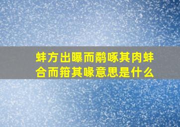 蚌方出曝而鹬啄其肉蚌合而箝其喙意思是什么