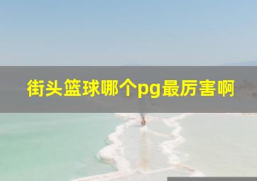 街头篮球哪个pg最厉害啊