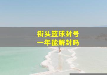 街头篮球封号一年能解封吗