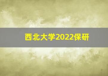 西北大学2022保研