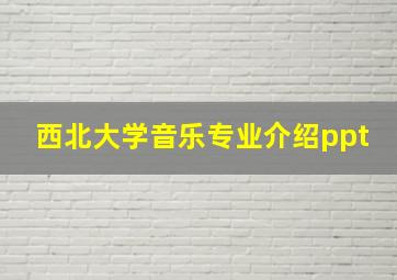 西北大学音乐专业介绍ppt