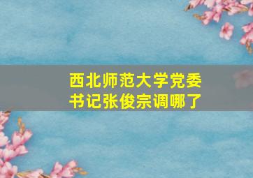 西北师范大学党委书记张俊宗调哪了