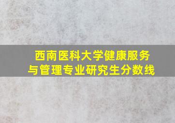 西南医科大学健康服务与管理专业研究生分数线