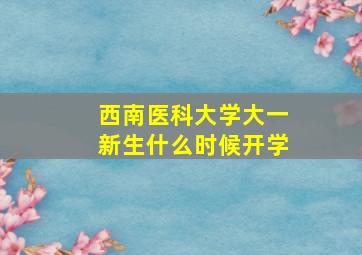 西南医科大学大一新生什么时候开学