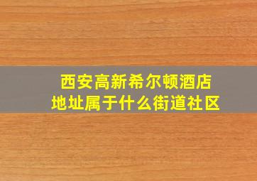 西安高新希尔顿酒店地址属于什么街道社区