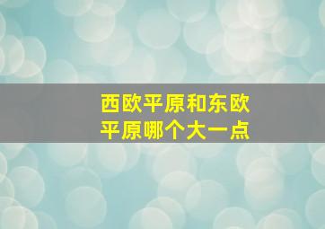 西欧平原和东欧平原哪个大一点