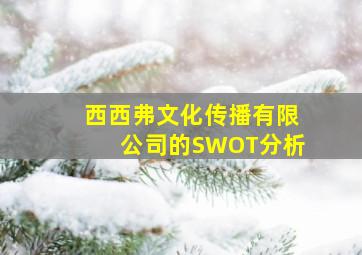 西西弗文化传播有限公司的SWOT分析