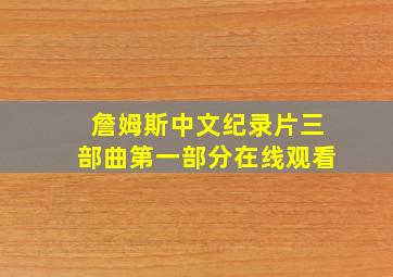 詹姆斯中文纪录片三部曲第一部分在线观看