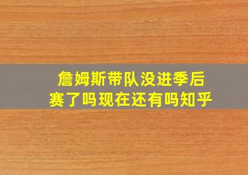 詹姆斯带队没进季后赛了吗现在还有吗知乎