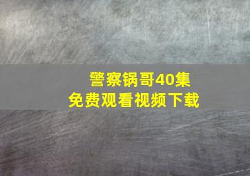 警察锅哥40集免费观看视频下载