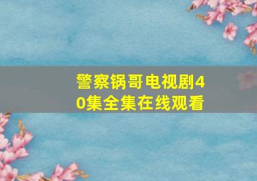 警察锅哥电视剧40集全集在线观看