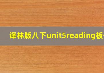 译林版八下unit5reading板书