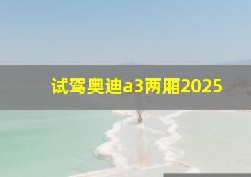 试驾奥迪a3两厢2025