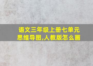 语文三年级上册七单元思维导图,人教版怎么画