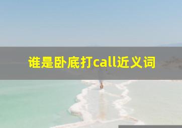 谁是卧底打call近义词