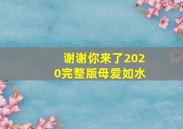 谢谢你来了2020完整版母爱如水