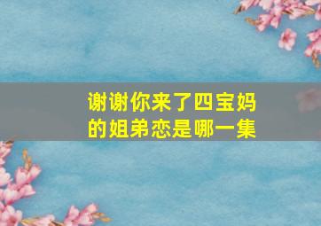 谢谢你来了四宝妈的姐弟恋是哪一集