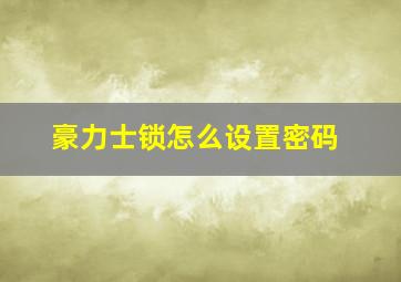 豪力士锁怎么设置密码