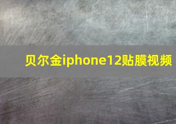 贝尔金iphone12贴膜视频