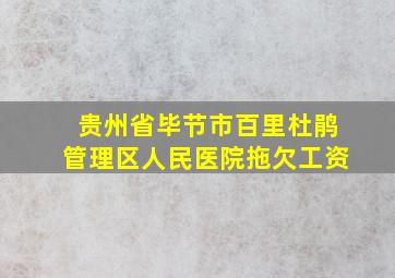 贵州省毕节市百里杜鹃管理区人民医院拖欠工资