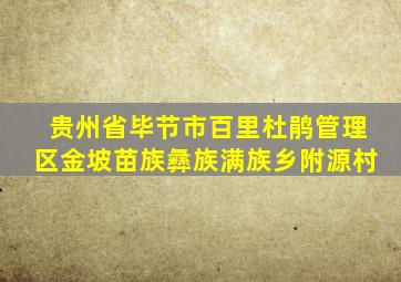 贵州省毕节市百里杜鹃管理区金坡苗族彝族满族乡附源村