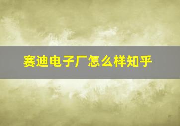 赛迪电子厂怎么样知乎