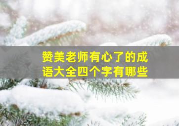 赞美老师有心了的成语大全四个字有哪些