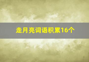 走月亮词语积累16个