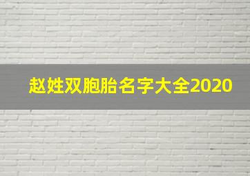 赵姓双胞胎名字大全2020