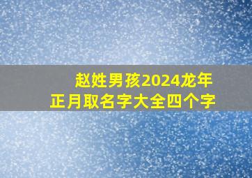 赵姓男孩2024龙年正月取名字大全四个字