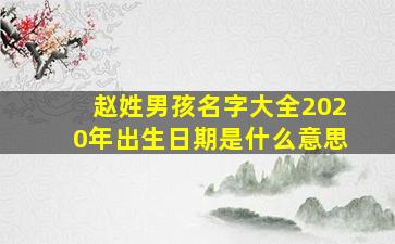 赵姓男孩名字大全2020年出生日期是什么意思