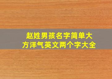 赵姓男孩名字简单大方洋气英文两个字大全