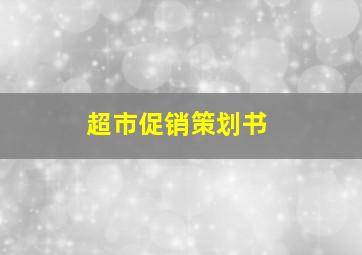 超市促销策划书