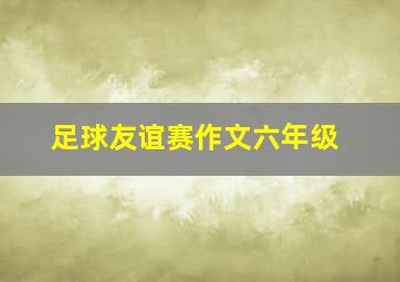 足球友谊赛作文六年级