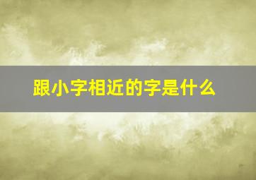 跟小字相近的字是什么