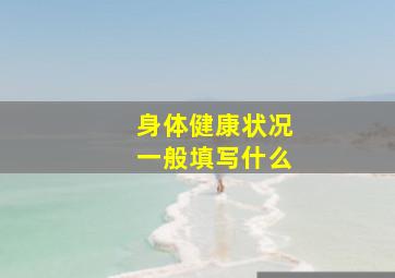 身体健康状况一般填写什么