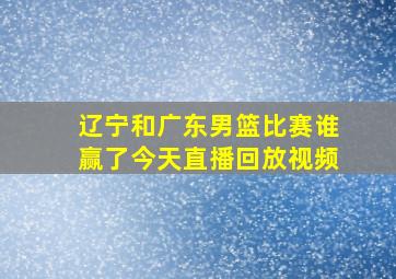 辽宁和广东男篮比赛谁赢了今天直播回放视频