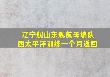 辽宁舰山东舰航母编队西太平洋训练一个月返回