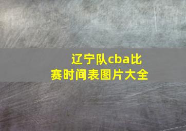 辽宁队cba比赛时间表图片大全