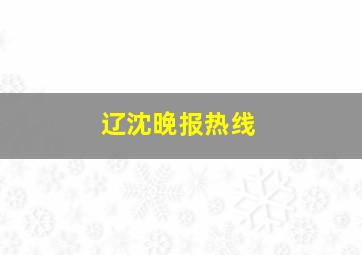 辽沈晚报热线