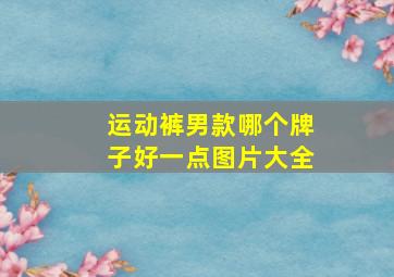 运动裤男款哪个牌子好一点图片大全