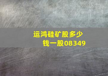 运鸿硅矿股多少钱一股08349