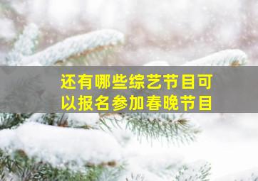 还有哪些综艺节目可以报名参加春晚节目