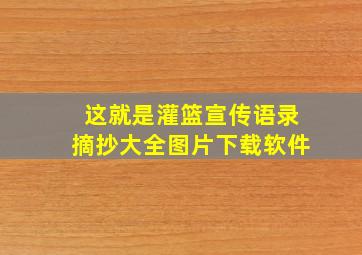 这就是灌篮宣传语录摘抄大全图片下载软件