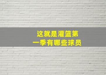 这就是灌篮第一季有哪些球员