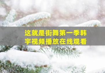 这就是街舞第一季韩宇视频播放在线观看