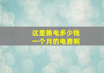 这里换电多少钱一个月的电费啊