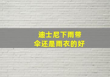 迪士尼下雨带伞还是雨衣的好