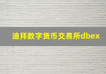 迪拜数字货币交易所dbex