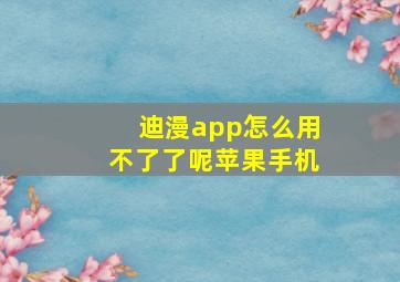 迪漫app怎么用不了了呢苹果手机